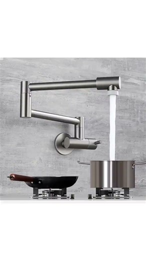 科固（KEGOO）厨房水龙头万向折叠灶台洗菜盆阳台入墙式单冷龙头304不锈钢K2038