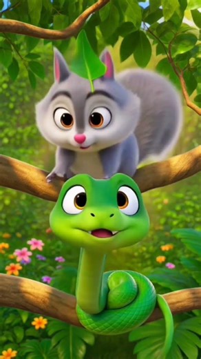 Naughty Squirrel Pranks Snake 😂🐿️🐍 | Funny Jungle Short