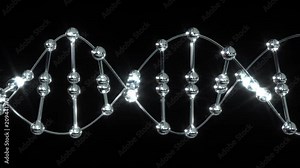 DNA molecule loop. DNA molecule helix structure rendered as glass. Loops. Stock Video