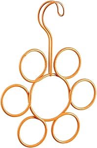 InterDesign Classico Petal Scarf Hanger, No Snag Storage for Infinity Scarves, Ties, Belts, Shawls, Accessories - 6", Tangelo