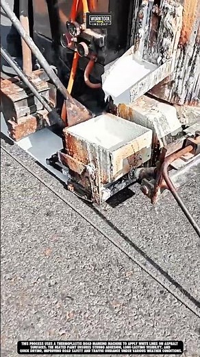 Painting road lines using Work tool thermoplastic machine