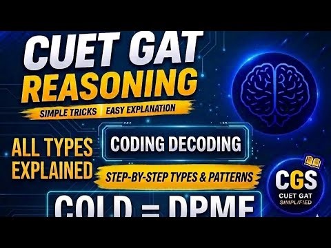 Coding-Decoding in 5 Minutes 🔥 | All Types Explained (CUET GAT 2026)#cuetpreparation#aptitude