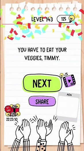 Brain Test Tricky Puzzles Level 143 Answer | Timmy needs to eat healthy