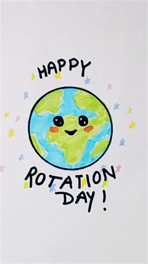 How to Draw a Cute Earth 🌍 | Happy Earth Rotation Day | #Shorts #easy