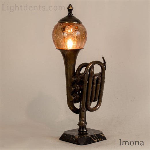 Pocket Trumpet Accent Lamp on Marble Base. - Etsy