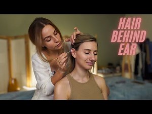 ASMR Ear Cleaning, TUCKING Hair Behind the EAR and BABY HAIR Pulling | real person asmr + LIVESTREAM