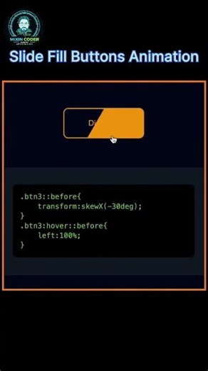 CSS Slide Fill Button Animation | Awesome Hover Effect Using CSS