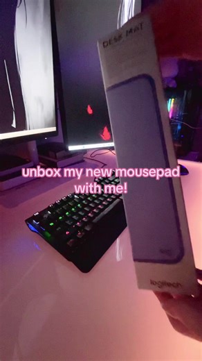cute purple until my other things come in🪻💜 #unboxing #setup #pc #mousepad #fypp