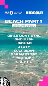 3 comments | The Beach Party Lineup is here! We have partnered with @BBC Radio 1 Dance X to bring you the biggest Beach Party yet  Presale Tickets - Tuesday 12th March ⏰ General sale tickets - Wednesday 13th March ⏰ *We’ve sold almost THREE TIMES the number of festival tickets vs. Beach Party capacity, so you’re gonna need to act fast* *Radio 1 Dance X is a commercial brand licensed from the BBC | Hideout Festival Croatia | Facebook