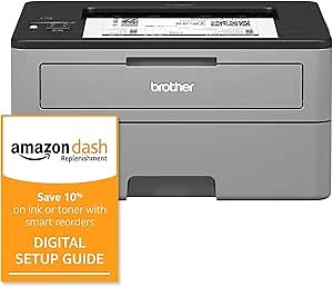 Brother Compact Monochrome Laser Printer, HL-L2350DW, Wireless Printing, Duplex Two-Sided Printing and Amazon Dash Replenishment Digital Setup Guide