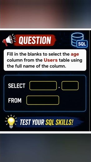 Can You Fill the Blanks in This SQL Query? 🔥 #shorts #sql #databaseconcepts