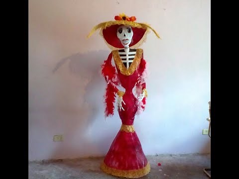 HOW TO MAKE A 1.70-meter CATRINA OUT OF PAPER. STEP BY STEP!