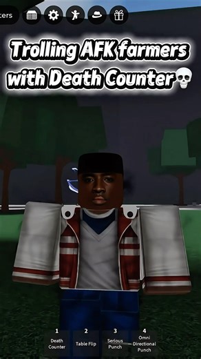 Trolling AFK farmers with Death Counter💀 #roblox #tsb #strangerthings