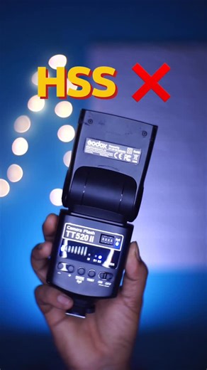 iDroider on Instagram: "Godox TT520IIக்கு HSS இல்ல! 😱 | Flash Sync Speed⚡📸 Godox TT520II flash வாங்குறதுக்கு முன்னாடி இதை தெரிஞ்சுக்கோங்க! இந்த flashல HSS (High-Speed Sync) support இல்ல — அதனால 1/200 shutter speedக்கு மேல போனாலே black bar /shutter curtain shadow வரும்! 👉 Budget flash தான், ஆனால் limitations புரிஞ்சுக்கணும்! 😉 #GodoxTT520II #FlashPhotography #HSS #PhotographyTamil #CameraTips #SoundharMS #BudgetFlash #FlashTips #PhotographyTutorial #ShutterSpeed #TamilTech #PhotographyShorts"