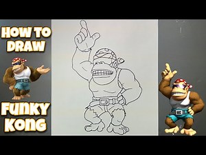 HOW TO DRAW FUNKY KONG | Super Mario | Step by Step tutorial #drawing #funkykong