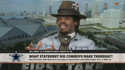 "[The] Dallas Cowboys matches up versus any team in the NFL." Cam Newton shares his thoughts on the Dallas Cowboys after their win against The Kansas City Chiefs on Thanksgiving ✍️ | ESPN First Take