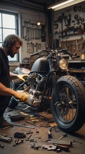 Turning Steel into Art – Custom Motorbike Build #shorts #custom #motobike