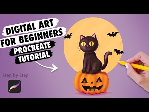 EASY Procreate Halloween Drawing - Digital Art Tutorial for Beginners step by step