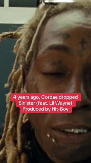 4 years ago, Cordae dropped Sinister (feat. Lil Wayne) Produced by Hit-Boy #hitboy #producer #lilwayne #cordae #rap