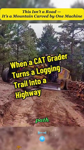 When a CAT Grader Turns a Logging Trail Into a Highway. #HeavyEquipment #RoadBuilding #CATGrader #MontanaLife #ForestryWork #ConstructionTikTok #Earthmoving #TrailRebuild #usa #fyp