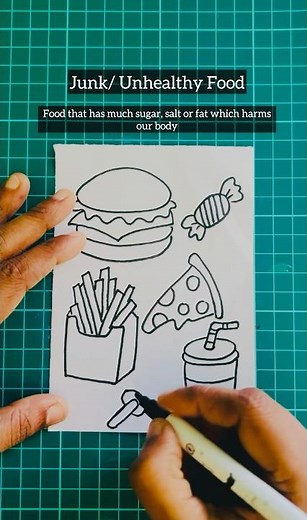 🍔 Easy Burger & +5More Food Drawing with Pencil | 5+Junk Food Drawing #food #drawing #pencildrawing