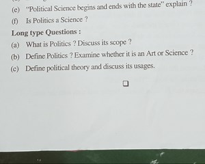 Long Type Questions on Political Science(e) “Political Scienc... | Filo