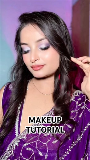 Purple glam makeup tutorial ✨💄 #softglamlook #makeuptutorial #makeupartist #makeuptips #shortvideo