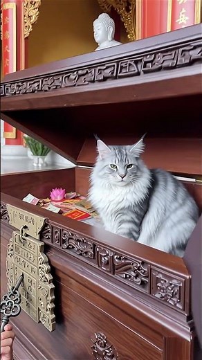 rescue cats from a temple donation chest 🧧🙏 #Blessing #Karma
