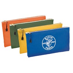 Zipper Bags, Canvas Tool Pouches Olive/Orange/Blue/Yellow, 4-Pack - 5140 | Klein Tools
