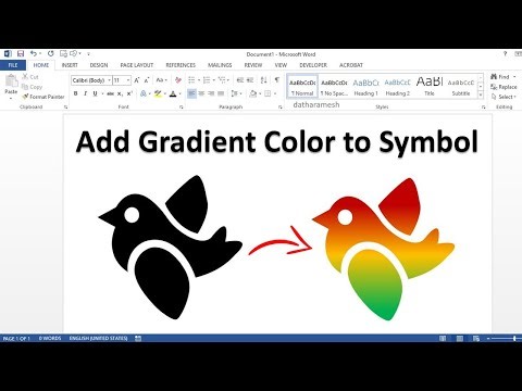 How to Add Gradient Color to Symbols In MS Word