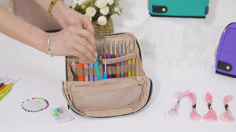 MYBAGZING Empty Crochet Hook Case - Crochet Hook Organizer Case Stand Up (Upgraded) -Corchet Organizer - Crochet Hook Holder for Knitting & Crochet Supplies, Crochet Needles, Crochet Accessories