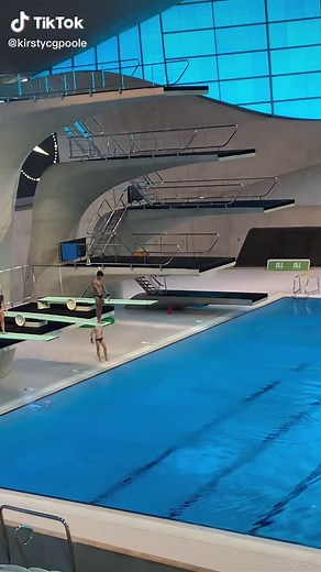 Diving Practice at the Olympic Pool in London Aquatic Centre