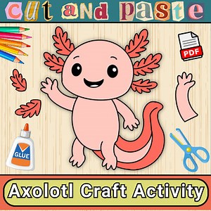 Axolotl Craft Activity-Ocean and Sea Animal Craft Activity-Sea Life Cut & Paste