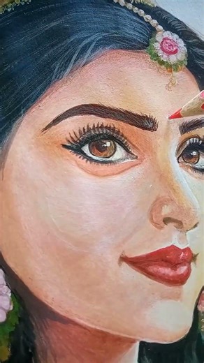 Traditional girl drawing Part-2 #art #pavazhamalli #shorts #trending