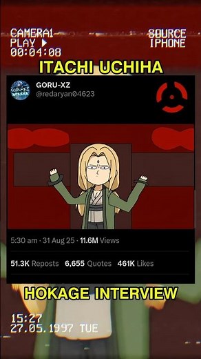 Itachi Uchiha Hokage Interview gone wrong 🤣 #shorts#shortsfeed#itachi