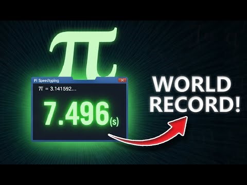 World Record: Typing first 100 Pi Digits (7.496 s)