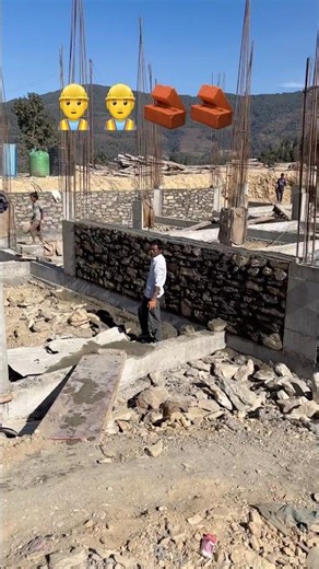 Stone masonry work in sub structure of Buildings #construction #bome #overhang #plinthbeam #feel