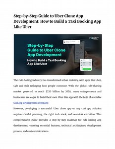 Step-by-Step Guide to Uber Clone App Development_ How to Build a Taxi Booking App Like Uber - SlideServe