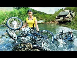 Watch this genius girl repair flooded 125cc Dream motorbike engine and bring it back to life
