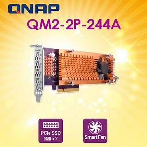 QNAP 威聯通   QM2-2P-244A 雙埠 M.2 22110/2280 PCIe SSD 擴充卡 - PChome 24h購物