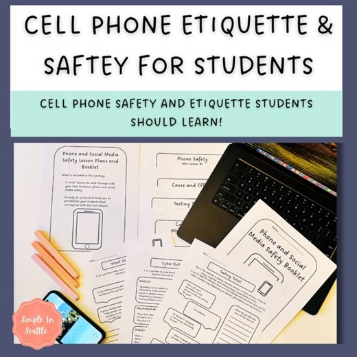 Middle School Cell Phone Activity Book – Responsible Use, SEL & Mini Lessons