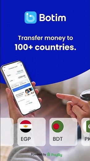 One app, endless destinations. Send money to 100+ countries with Botim. 🌍💸