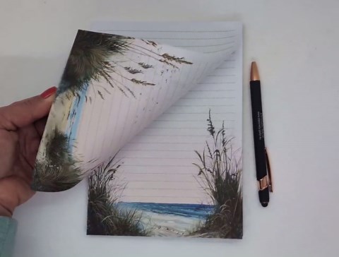 A5 Stationery Pad, Printed and Lined on Both Sides, "beach Whispers", Notepad, Letter Pad, DIN A5, Stationery, Beach, Sea, Vacation - Etsy