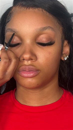 Red Lip Black Girl Makeup Tutorial | Full Glam Look | Valentine's Day Makeup