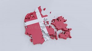 Denmark Map with Danish Flag Stock Footage - Video of flag, design: 205235808