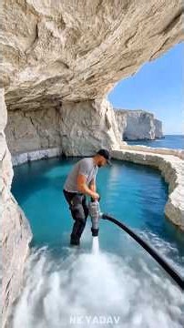 He Built a Secret House Inside a Cliff 😱🌊