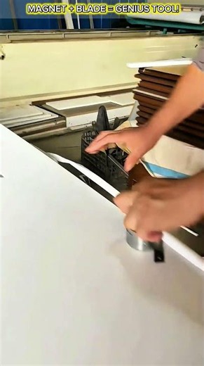He Turned a Magnet and Utility Blade Into a Genius Edge Trimming Tool!