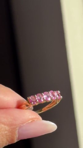 Pink Sapphire Stackable Ring Solid 14K Gold Band Size 8 Dainty Pink Wedding Band Anniversary Gift for Her Ring Minimalist Gemstone Stacking - Etsy