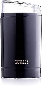 CRUX Coffee Grinder 3oz Capacity, Stainless Steel Blades, Black
