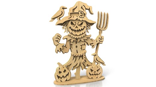 C292-halloween Scarecrow - Scroll Saw Pattern (pdf, Dxf, Svg, Eps) - Etsy